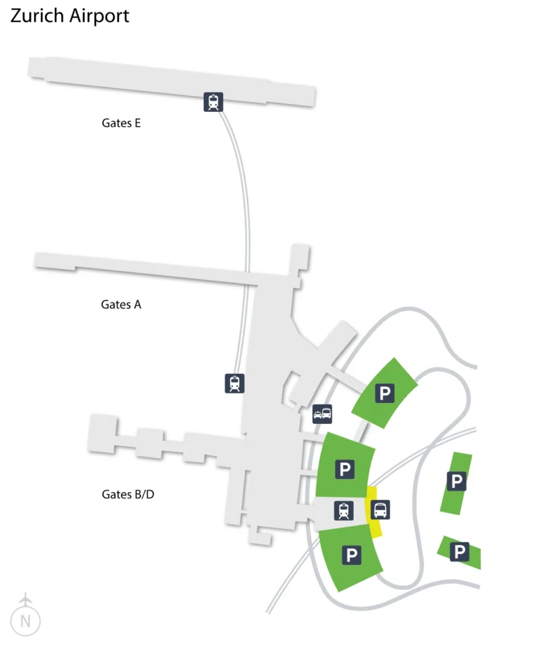 Zürich Airport Parking Map 2025-2023