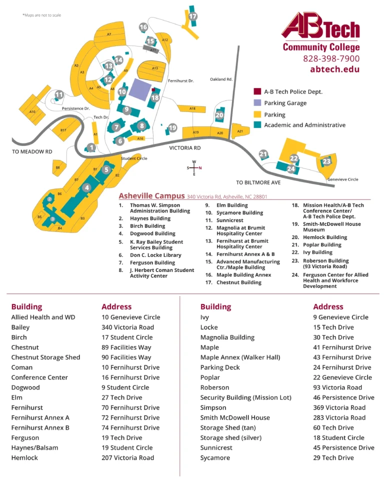 A-B Tech Community College Campus Map 1 2025