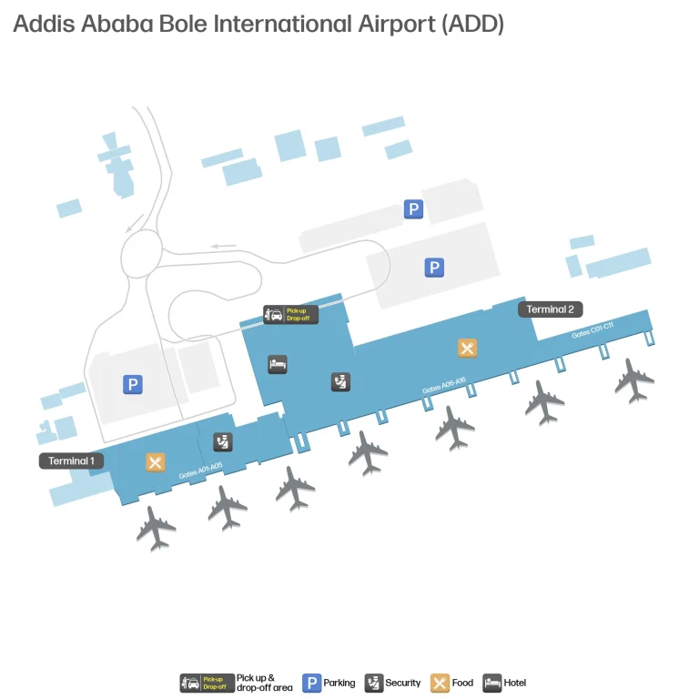 Addis Ababa Bole International Airport Parking Map 2025