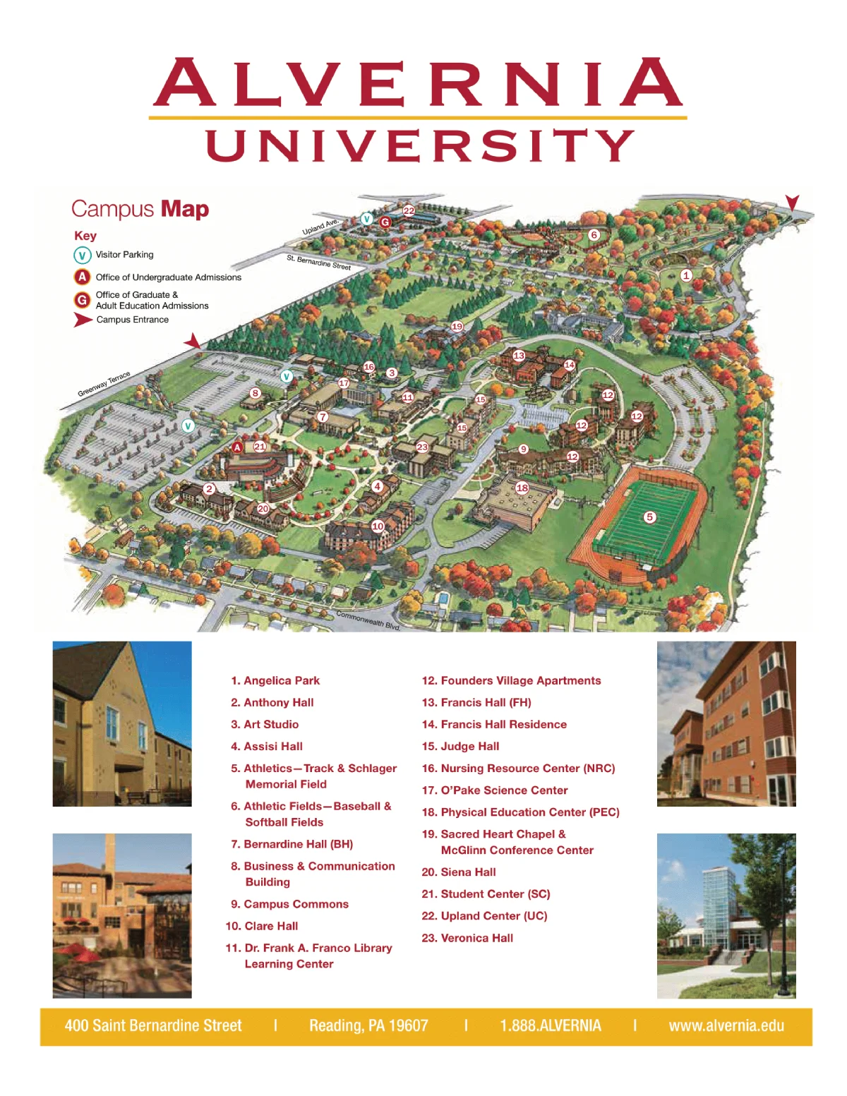 Alvernia University Campus Map 2015