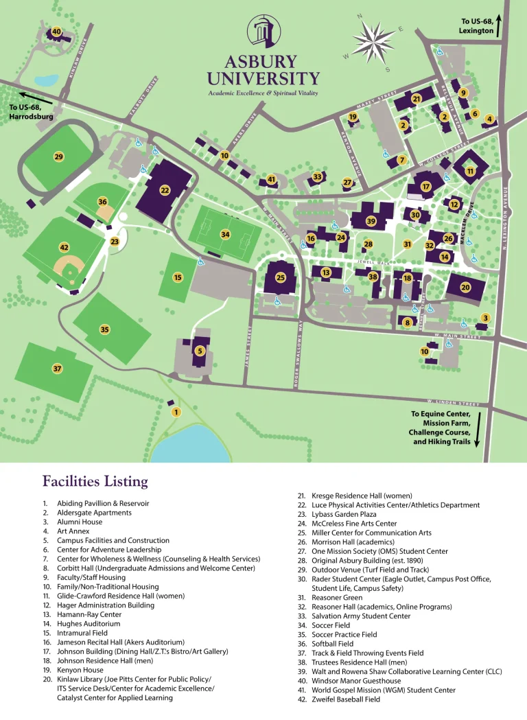 Asbury College Campus Map
