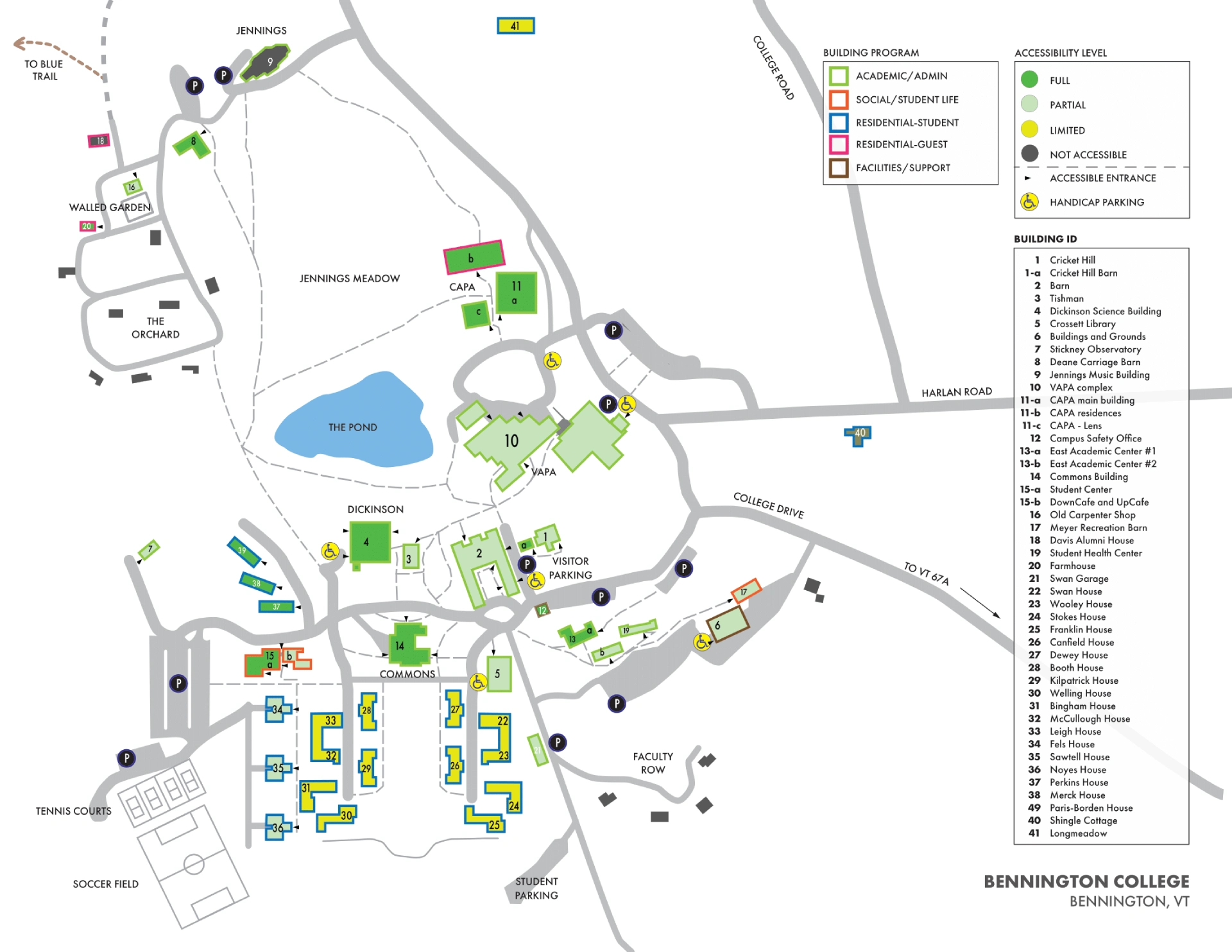 Bennington College Campus Map 2022