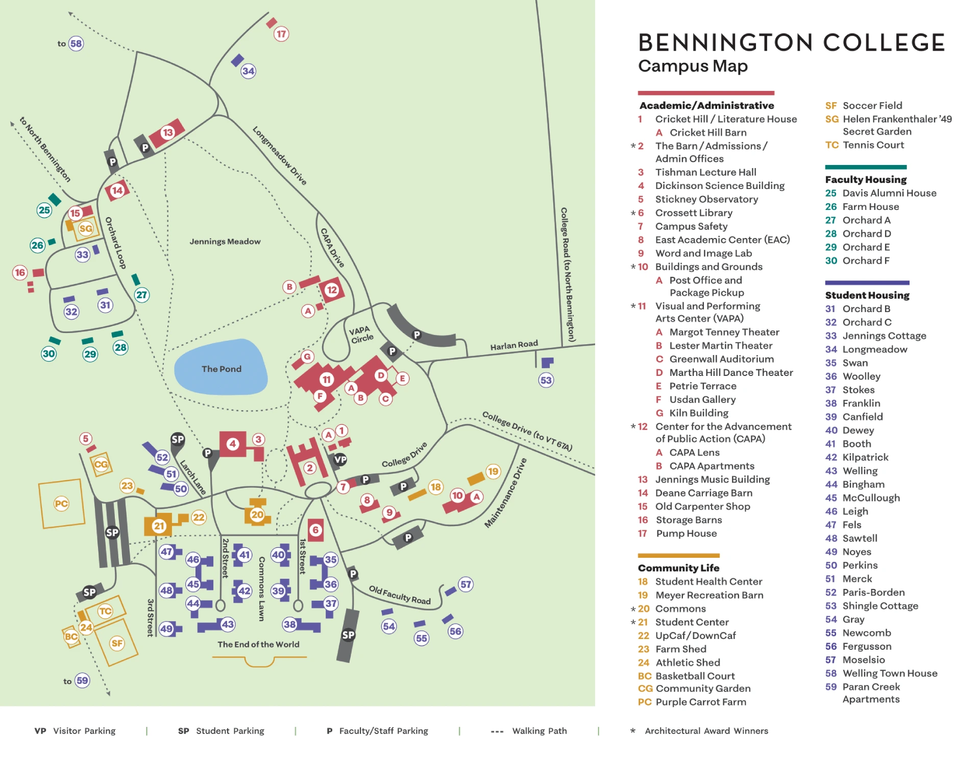 Bennington College Campus Map 2024