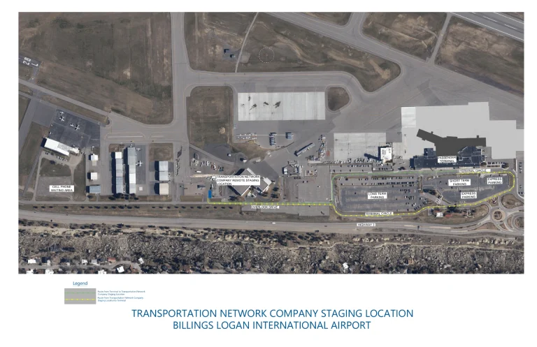 Billings Logan International Airport Ground Transportation Map 2025-1