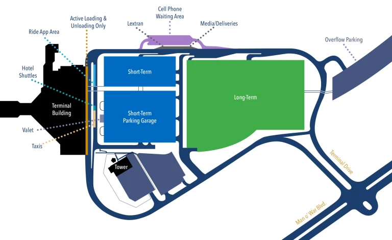 Blue Grass Airport Parking Map 2025