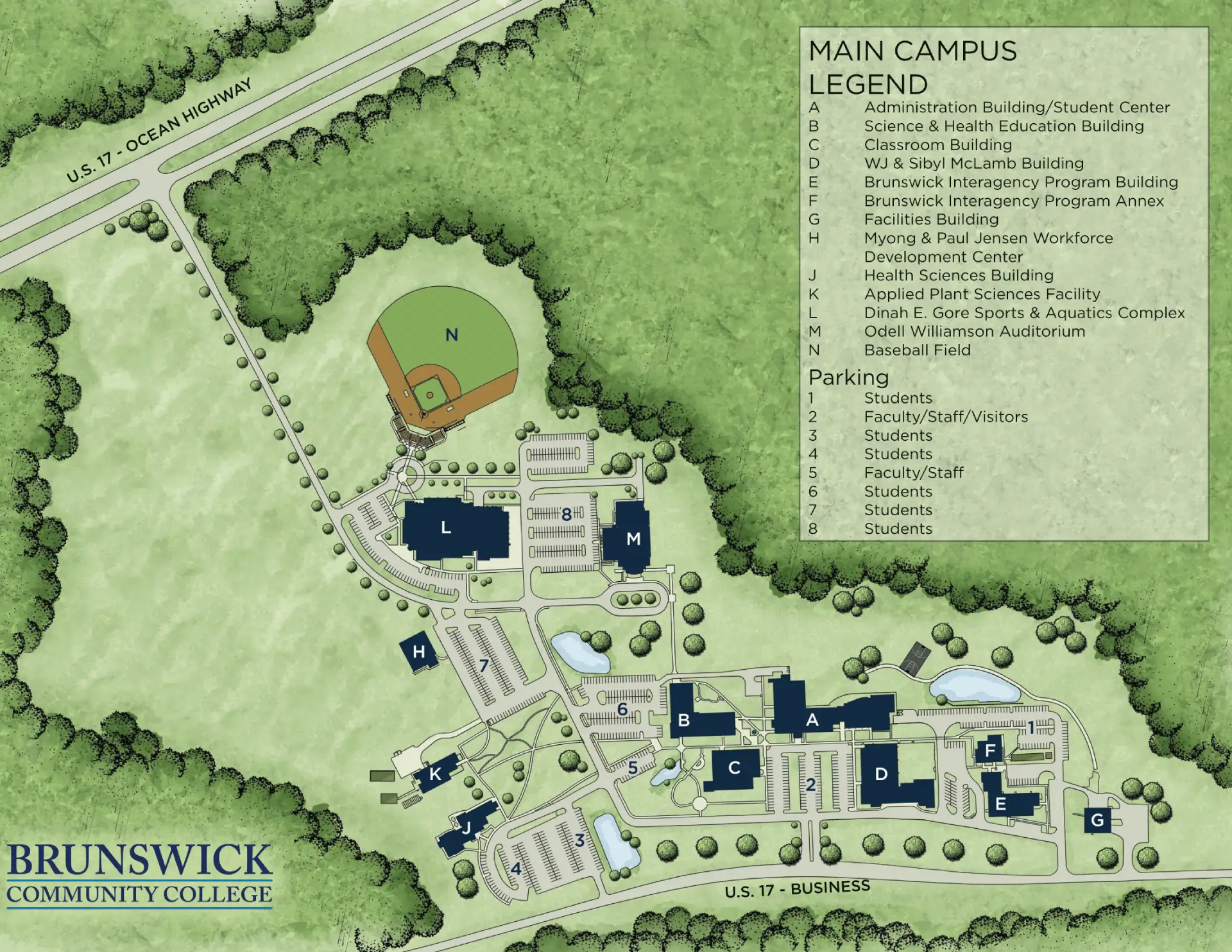 Brunswick Community College Campus Map 2023
