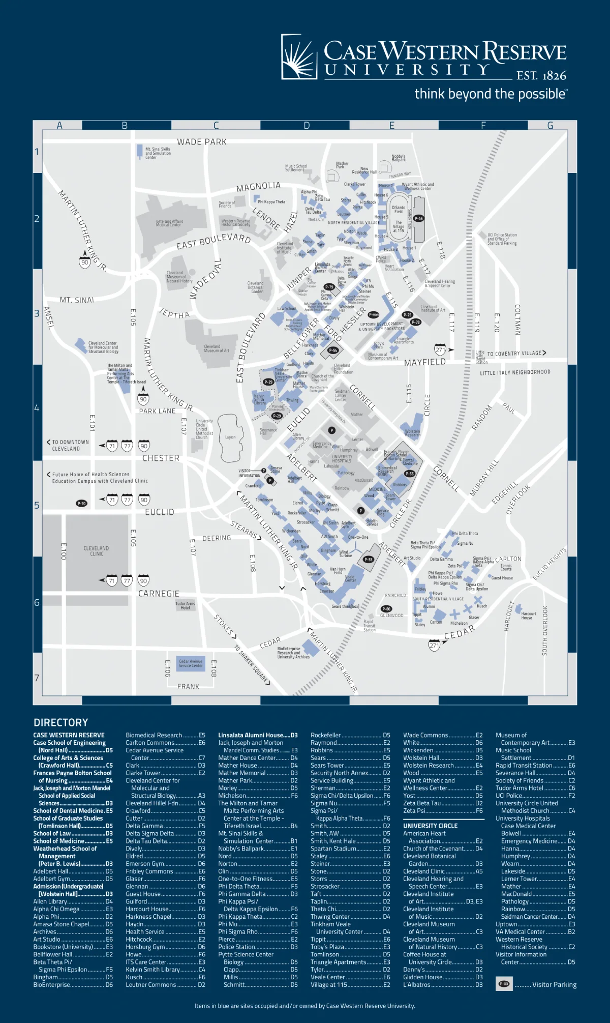Case Western Reserve University Campus Map 2018