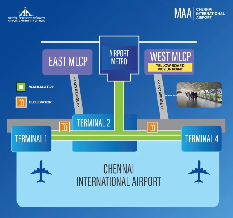 Chennai International Airport Taxi Pick Up Map 2025