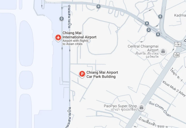 Chiang Mai International Airport Parking Map 2025