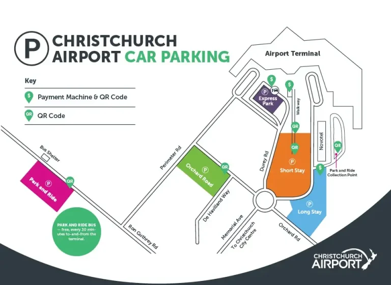 Christchurch International Airport Parking Map 2025