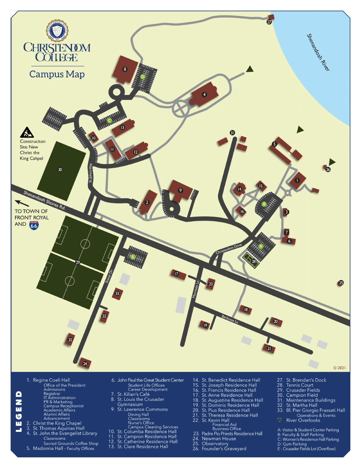 Christendom College Campus Map 2021