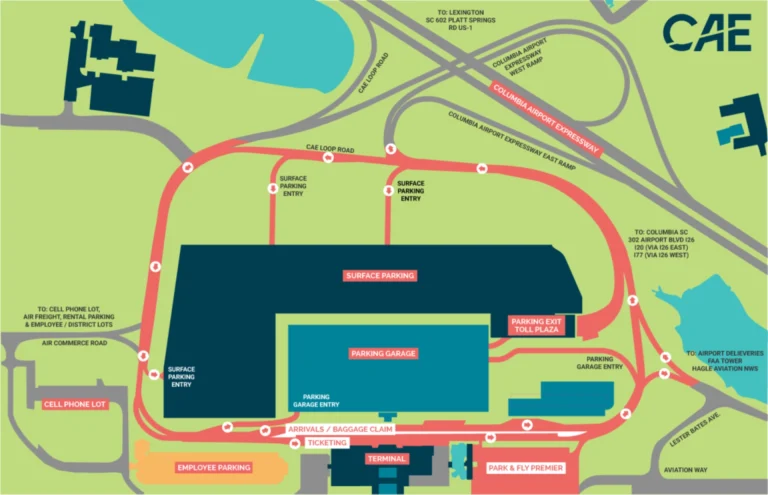 Columbia Metropolitan Airport Parking Map 2025-2024