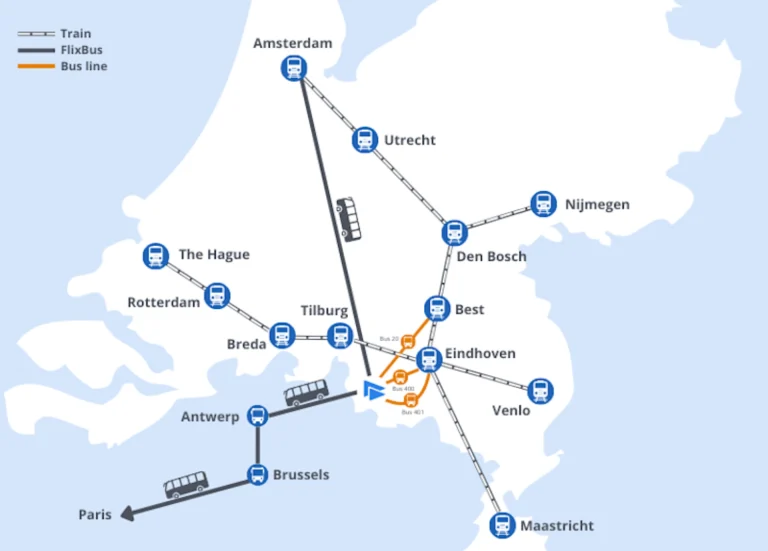 Eindhoven Airport Public Transportation Map 2025