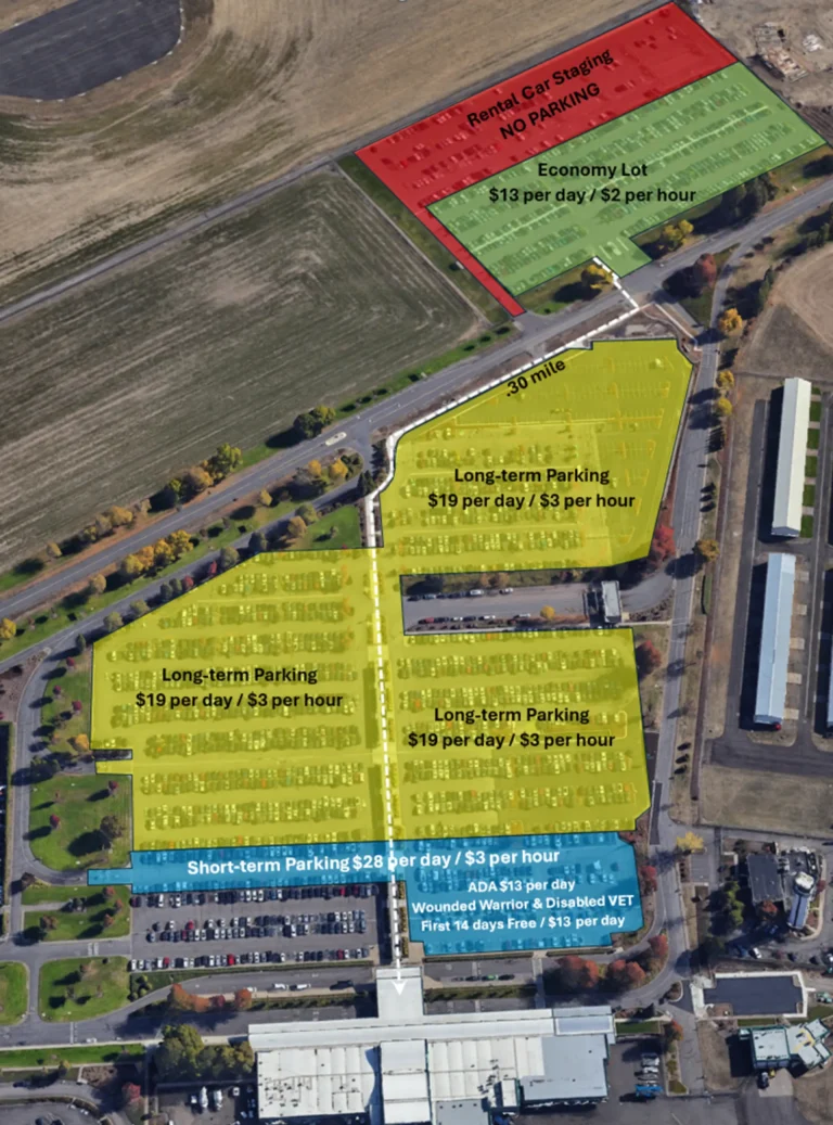 Eugene Airport Parking Map 2025