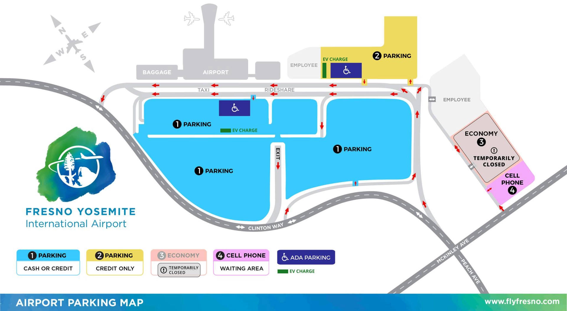 Fresno Yosemite International Airport Ground Transportation Map 2025