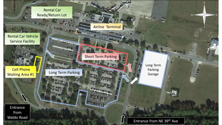 Gainesville Regional Airport Parking Map 2025-1