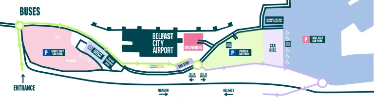 George Best Belfast City Airport Bus Access Route Map 2025