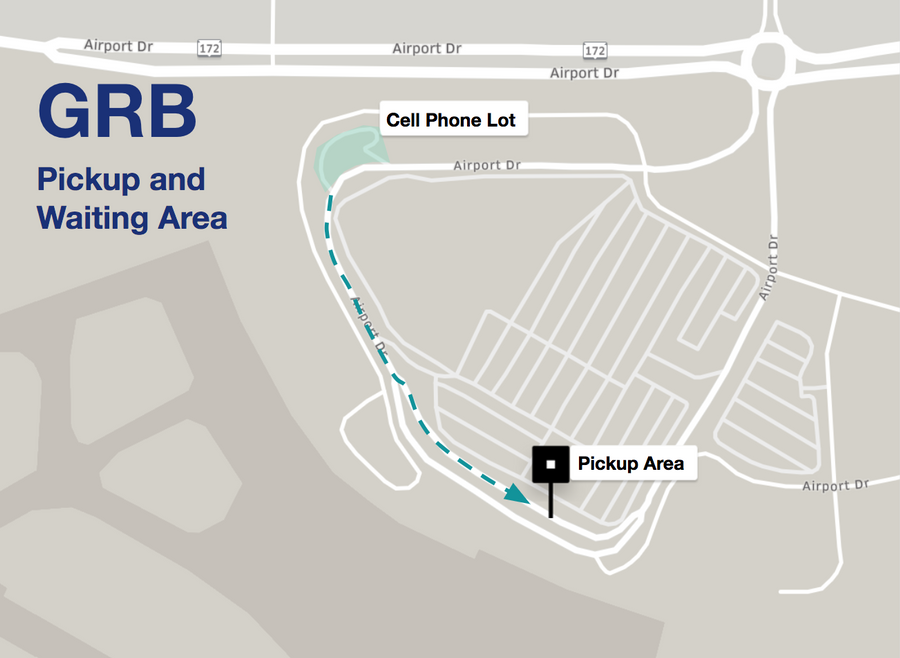 Table of Contents Green Bay Austin Straubel International Airport Uber Staging Area Map 2025-2023