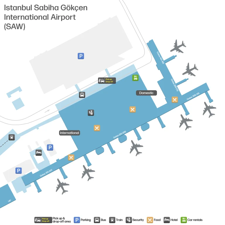Istanbul Sabiha Gökçen International Airport Parking Map 2025