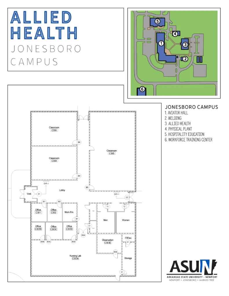 Jonesboro Campus Allied Health Map 2025