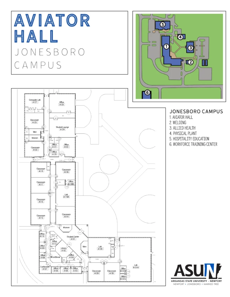 Jonesboro Campus Aviator Hall Map 2025