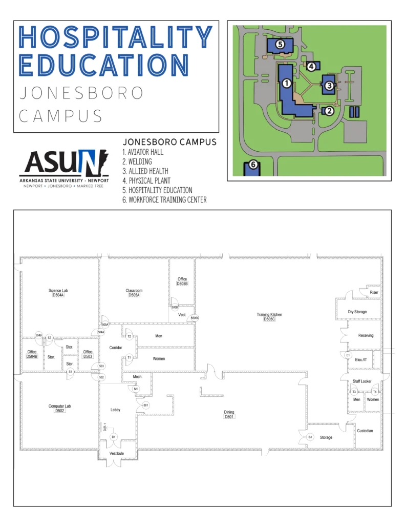 Jonesboro Campus Hospitality Education Map 2025