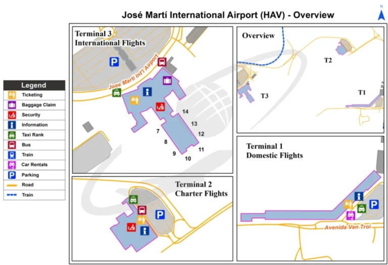 José Martí International Airport Parking Map 2025