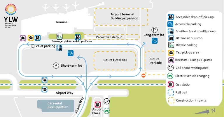 Kelowna International Airport Ground Transportation Map 2025