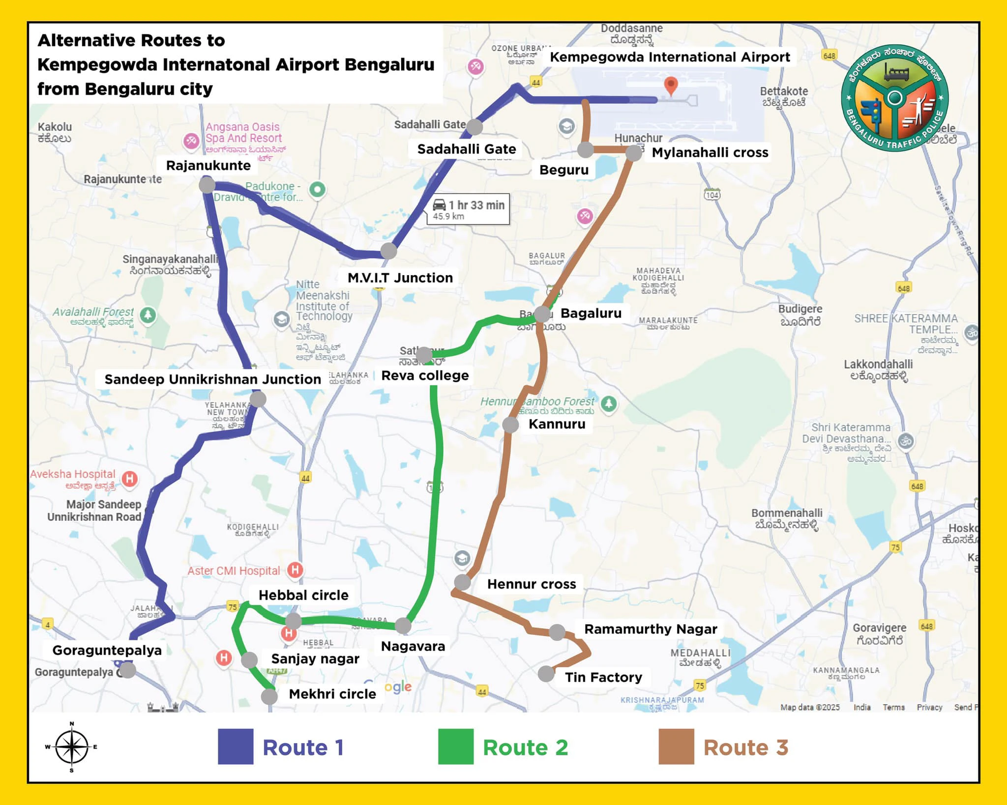 Table of Contents Kempegowda International Airport Alternative Routes Map 2025-2024