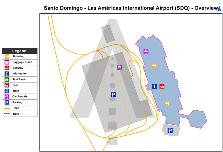 Las Américas International Airport Ground Transportation Map 2025
