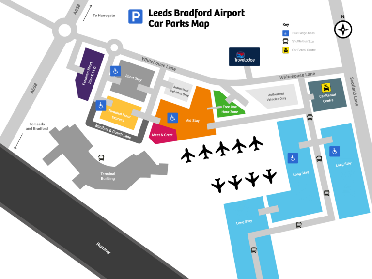 Leeds Bradford Airport Ground Transportation Map 2025