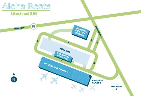 Lihue Airport Aloha Car Rental Map 2025