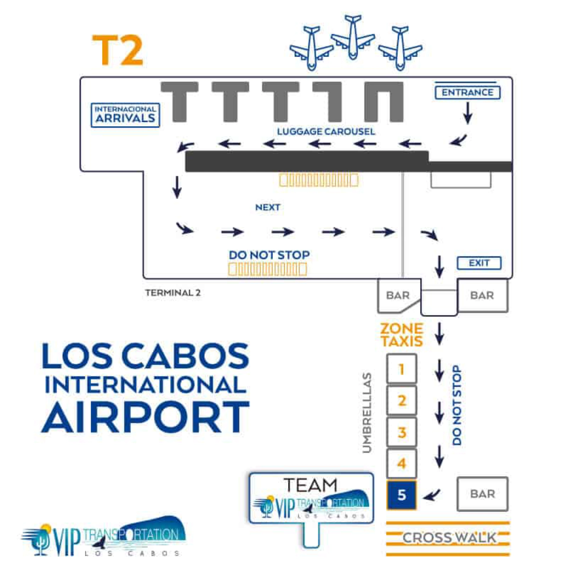 Los Cabos International Airport Terminal1 Ground Transportation Map 2025-2017