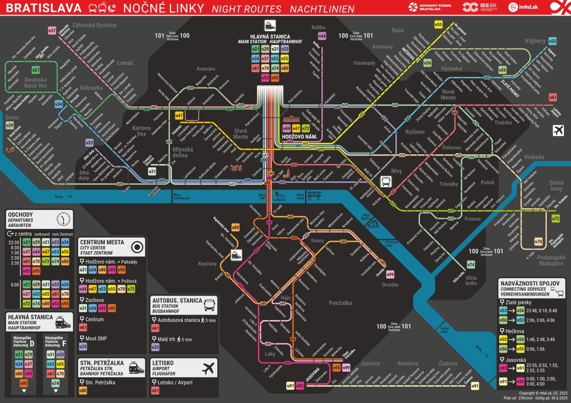 Table of Contents M. R. Štefánik Airport Public Transportation Night Route Map 2025