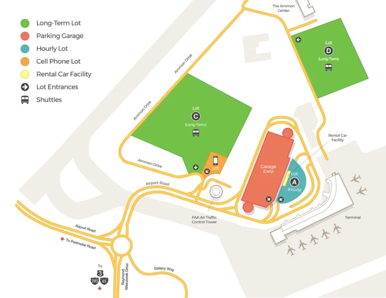 Manchester Boston Regional Airport Parking Map 2025