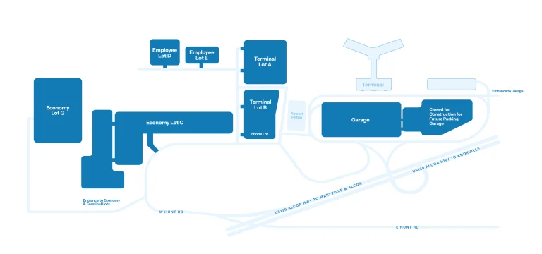 McGhee Tyson Airport Ground Transportation Map 2025
