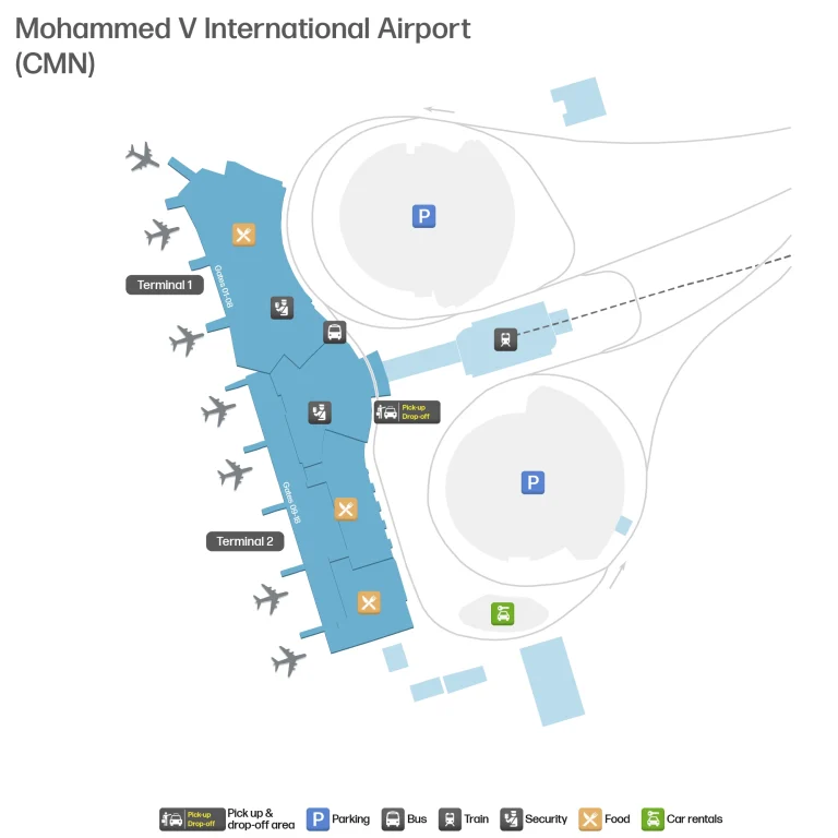 Mohammed V International Airport Parking Map 2025