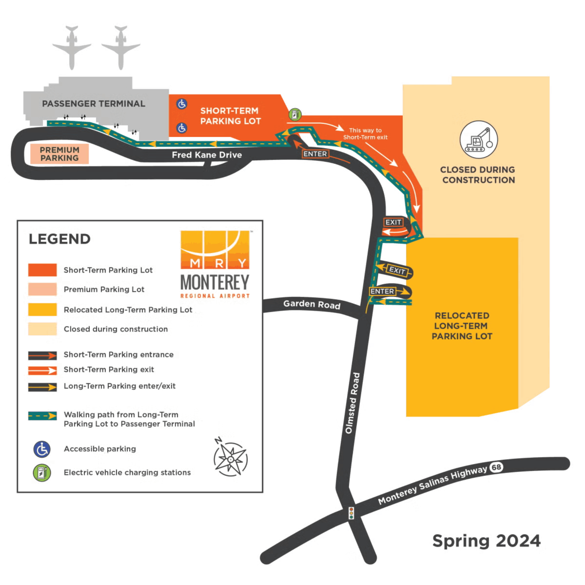 Monterey Peninsula Airport Parking Map 2025-2024