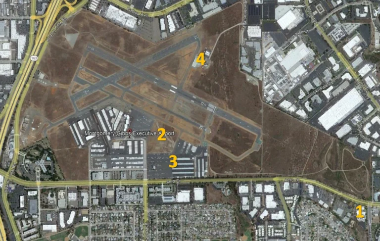 Montgomery-Gibbs Executive Airport Ground Transportation Map 2025