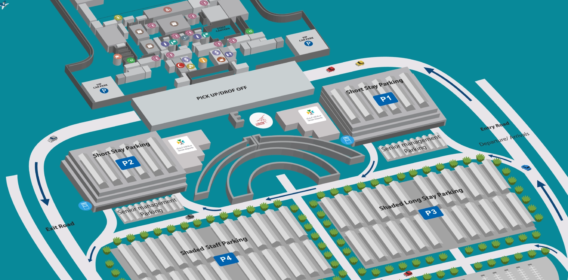 Muscat International Airport Ground Transportation Map 2025
