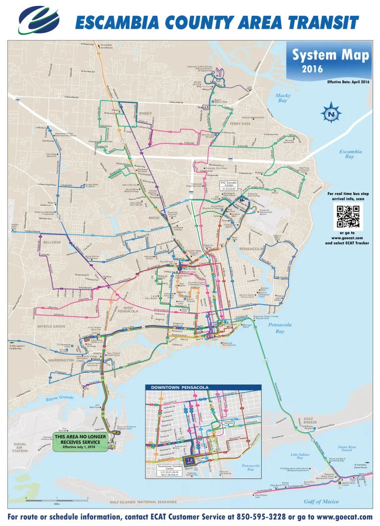 Pensacola International Airport Escambia County Route Map 2025-1