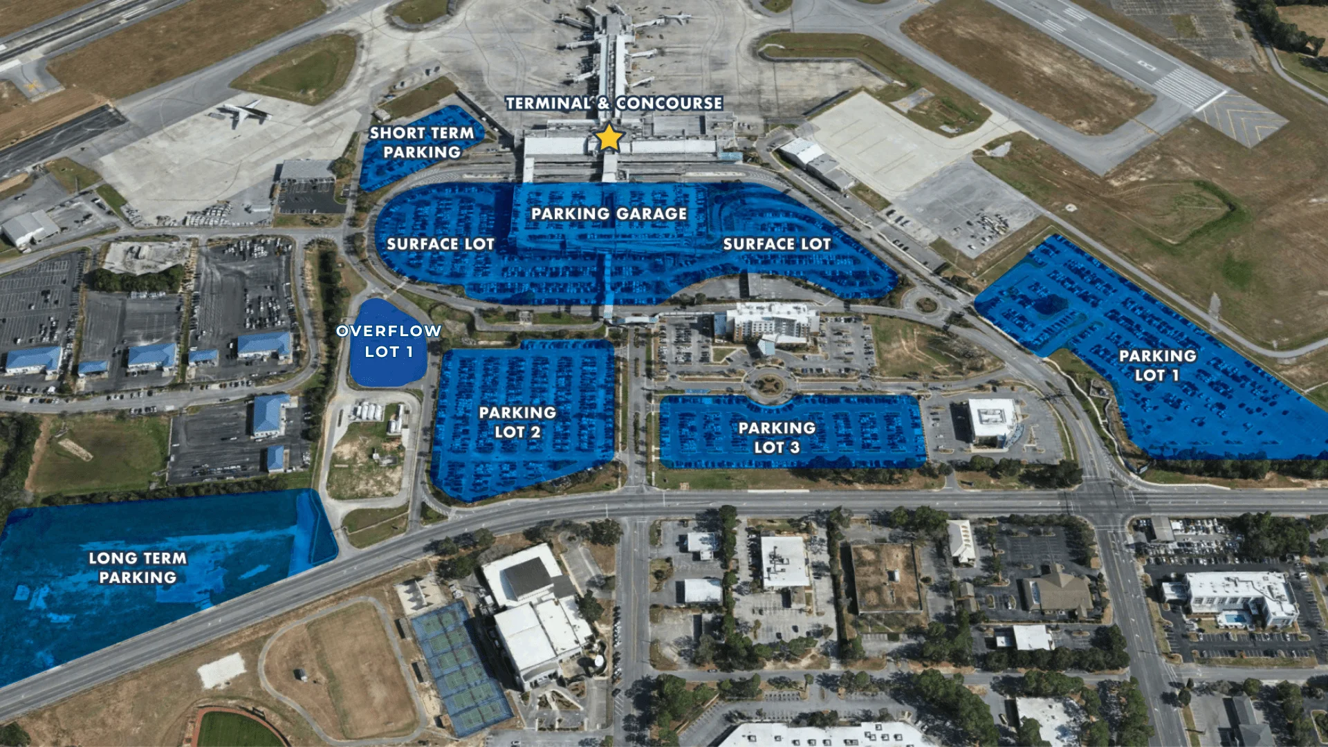 Pensacola International Airport Parking Map 2025