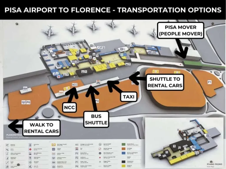 Pisa International Airport Ground Transportation Map 2025-2023