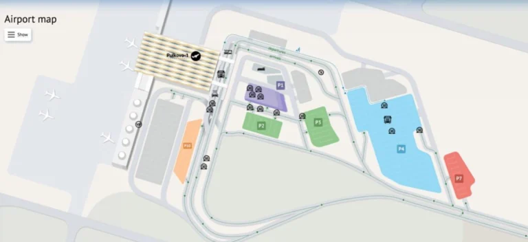 Pulkovo Airport Parking Map 2025-2016