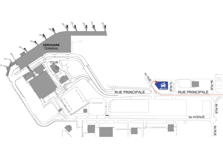 Quebec Jean Lesage International Airport Pick Up and Drop Off Map 2025