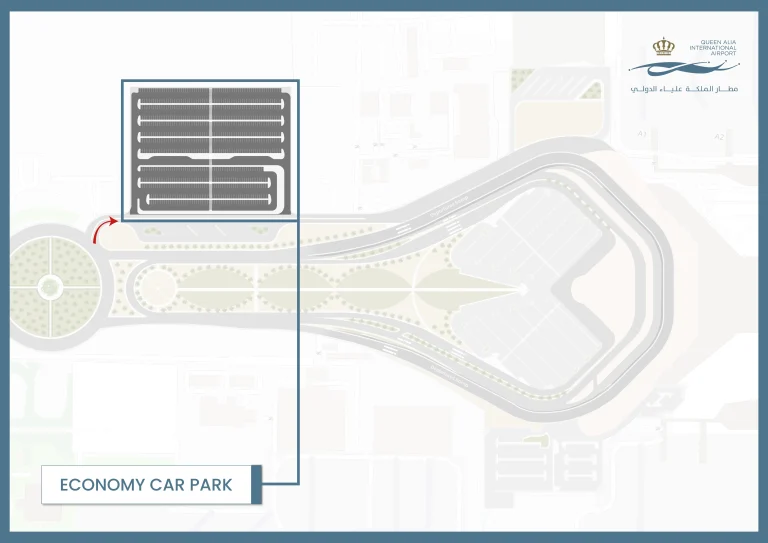 Queen Alia International Airport Economy Parking Map 2025