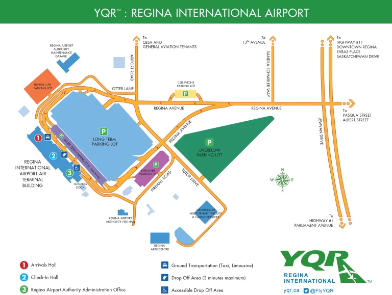 Regina International Airport Parking Map 2025-2020