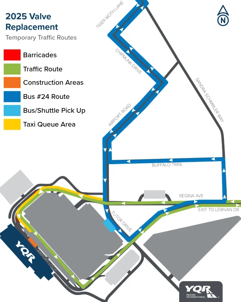 Regina International Airport Valve Replacement Map 2025