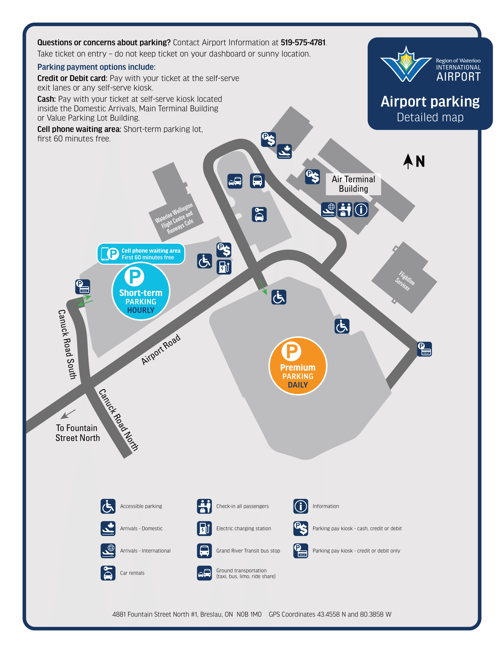 Table of Contents Region of Waterloo International Airport Detailed Parking Map 2025
