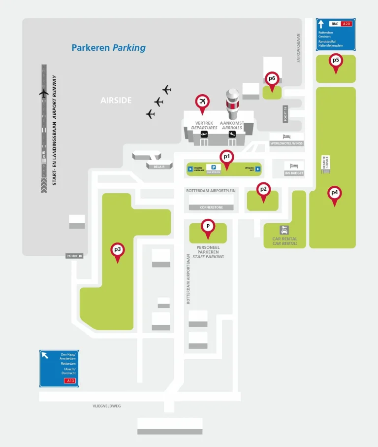 Rotterdam The Hague Airport Parking Map 2025